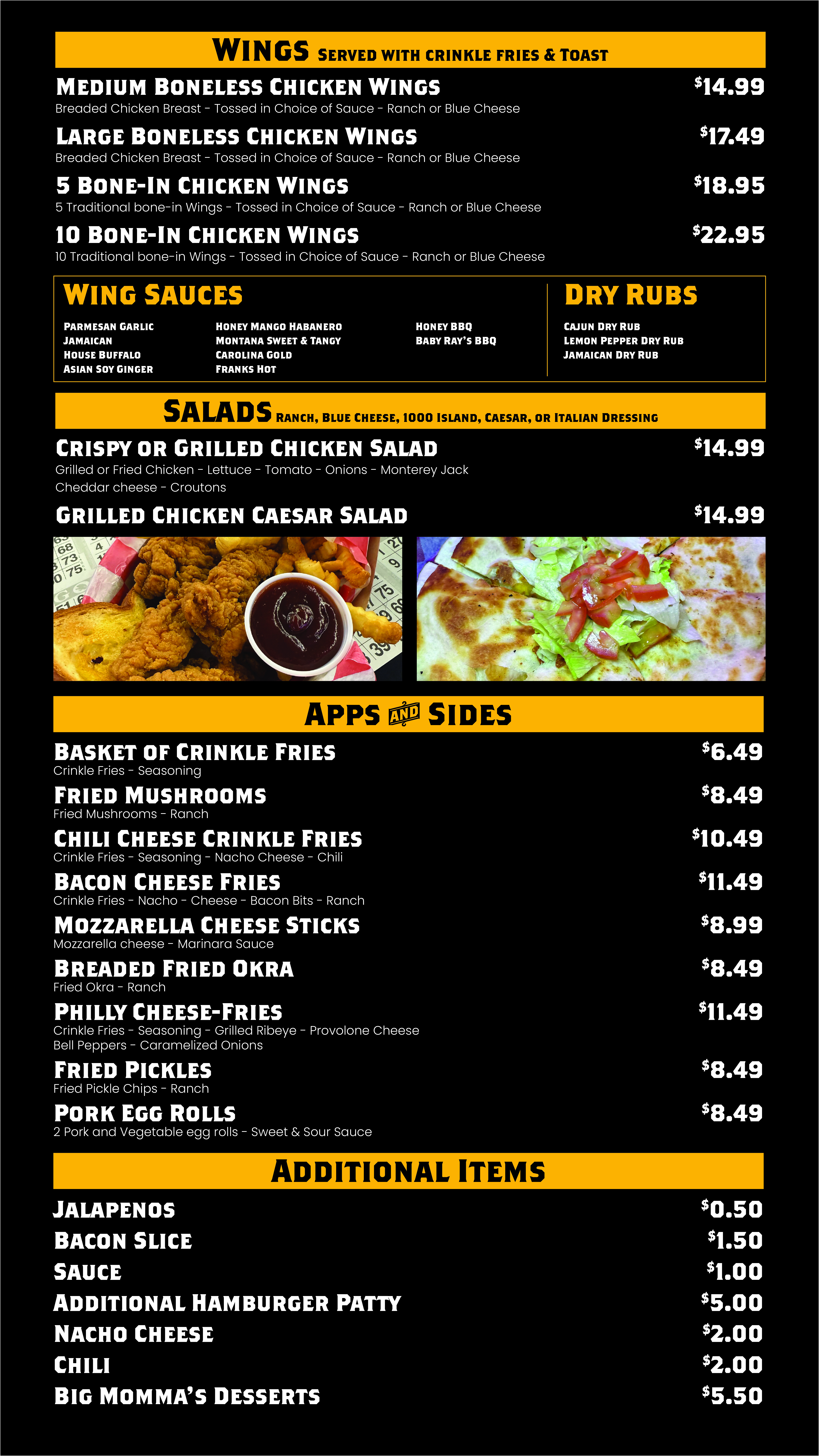 Big Mommas Menu humble jan